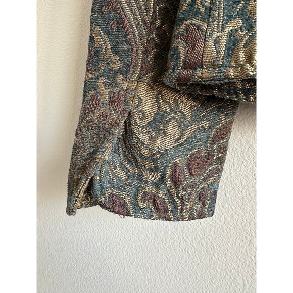 Vintage Coldwater Creek Tapestry Jacket Brocade Paisley Button Front Medium - Picture 4 of 6